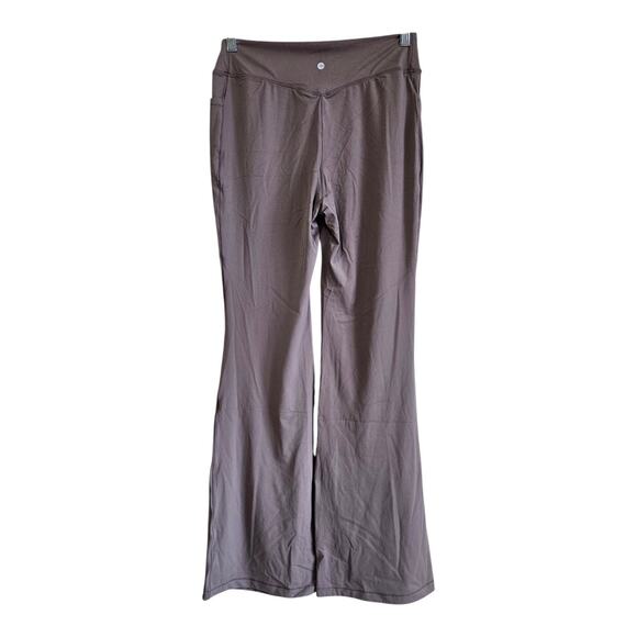 HALARA Women's L Flex Leggings Pants Taupe Beige Slight Flare High Waist NEW NWT - Picture 5 of 6